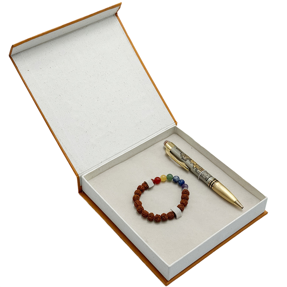 Lord Ram Bhagwan Rudraksh Ball Pen & Bracelet Set