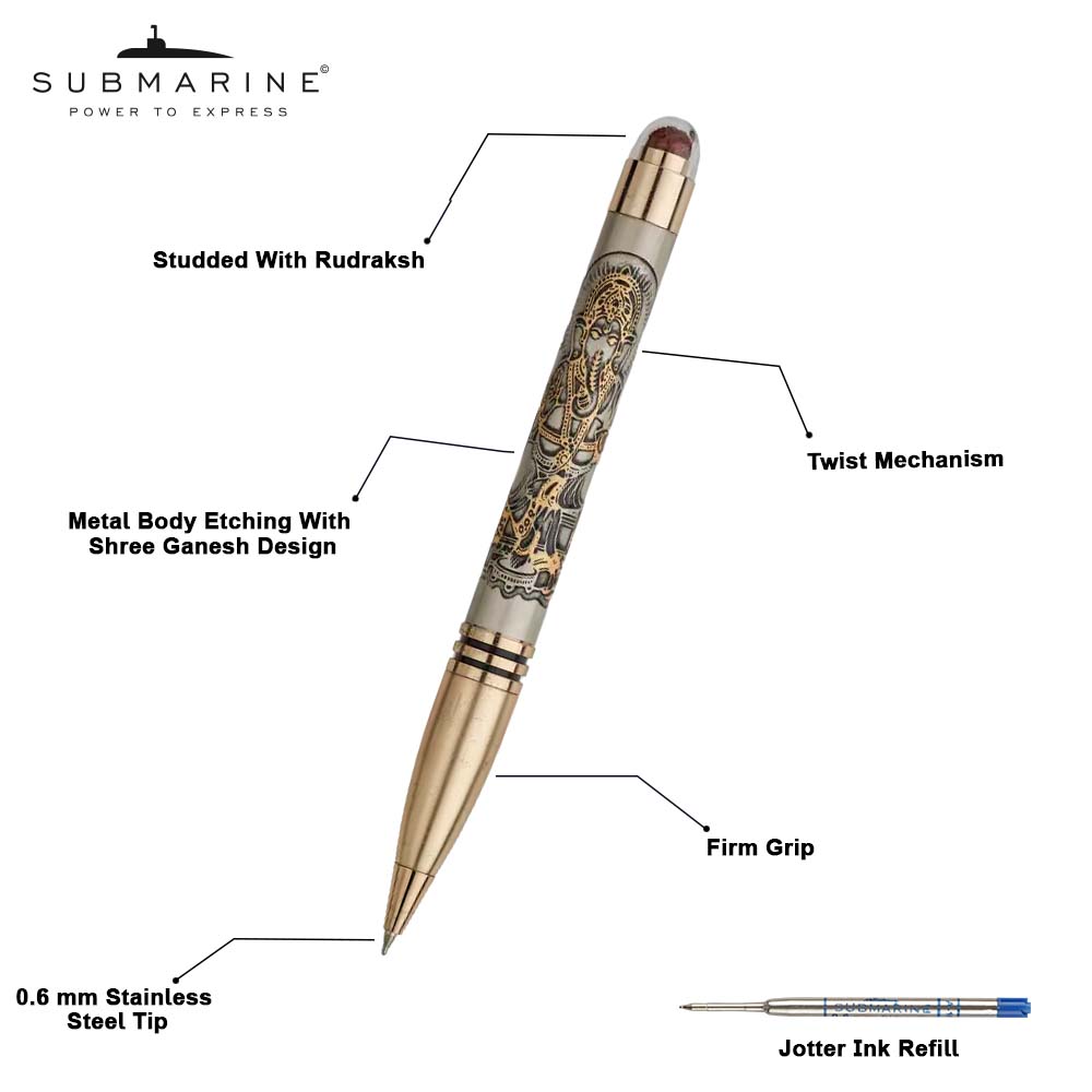 Ganesha Rudraksha Ball Pen