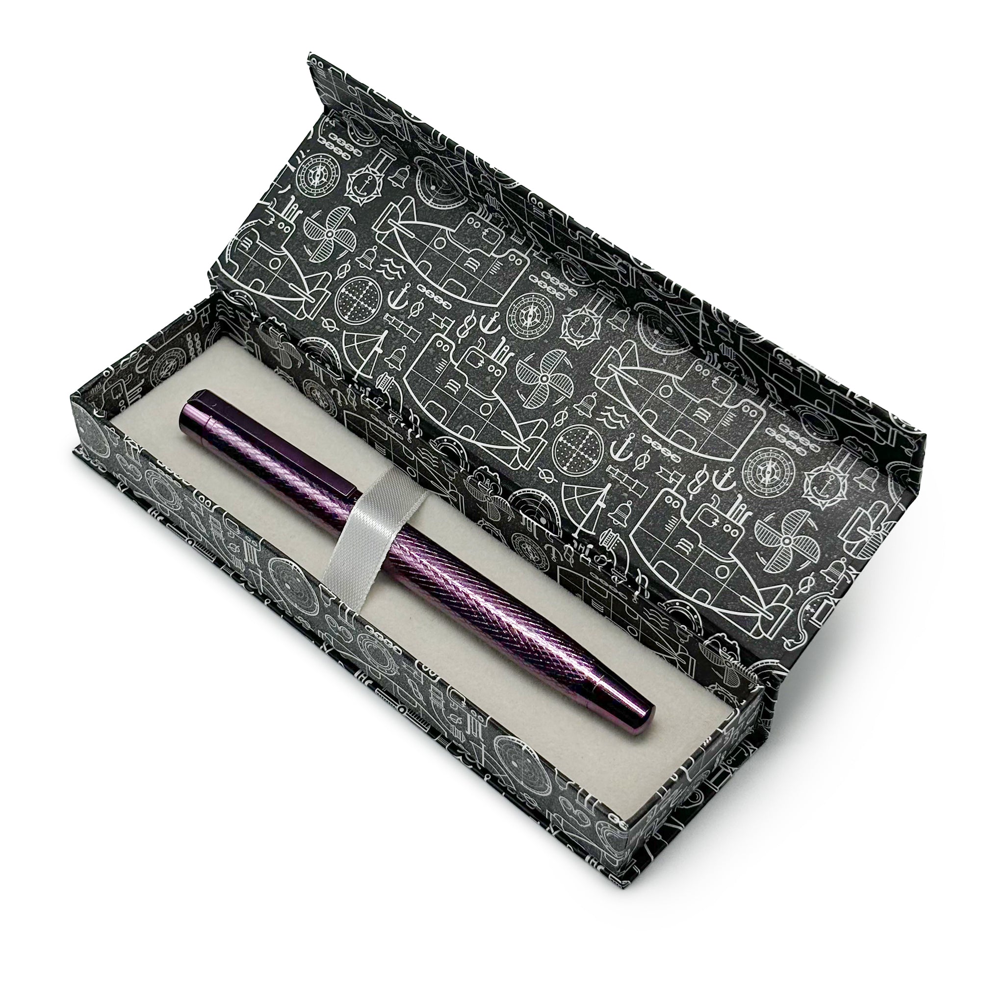 1011 Purple Plate Textured Design Roller Pen