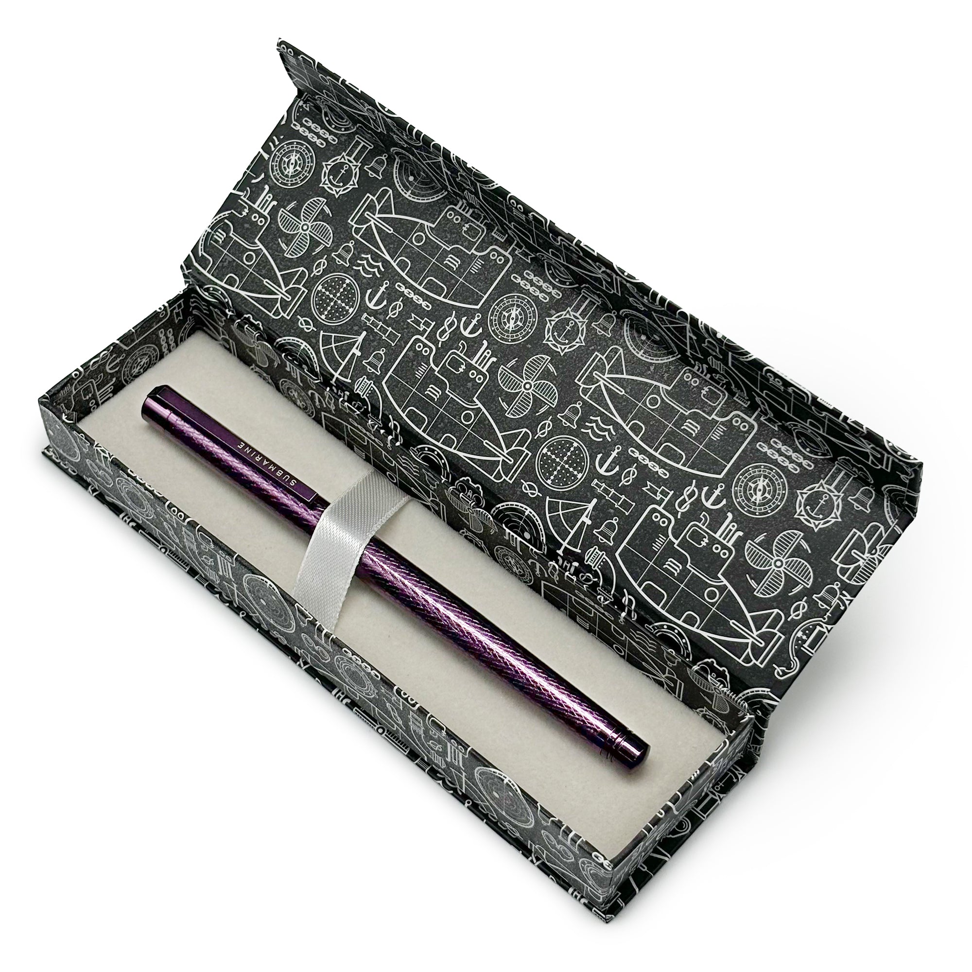 1012 Purple Plate Textured Design Roller Pen