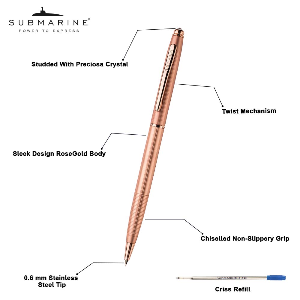 1014 Ball Pen Full Rose Gold