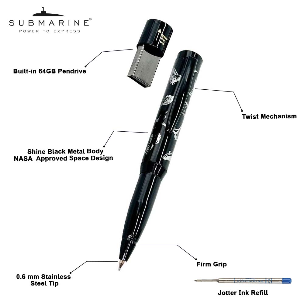 3006 Space Pen Drive Ball Pen Shine