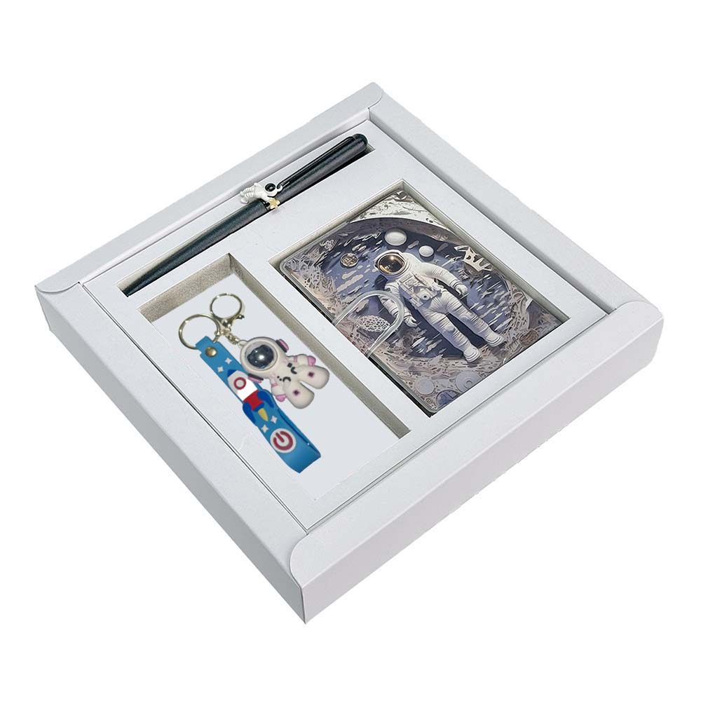 1574( D ) Astronaut  Combo set  ( Small Diary & Astronaut Keychain )