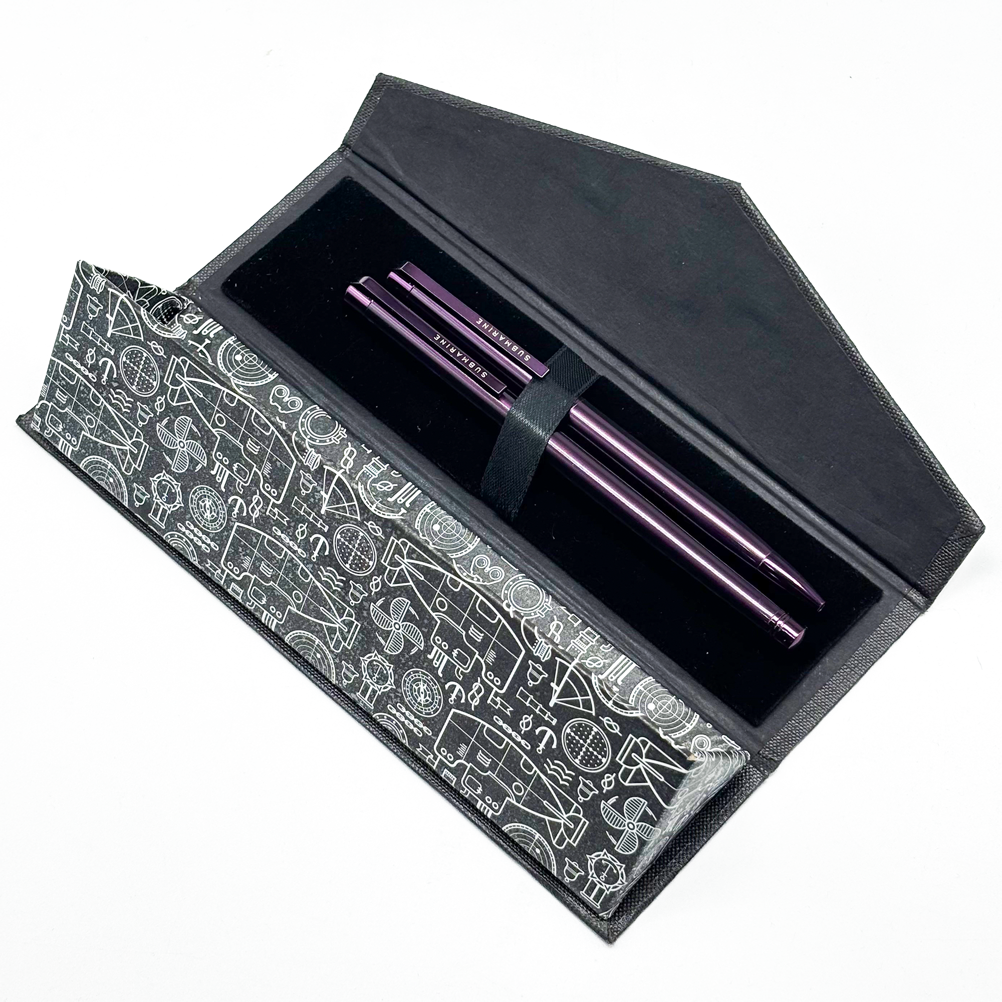 1012 Purple Plate Ball Pen & Roller Pen Combo(Pack Of 2) with combo box