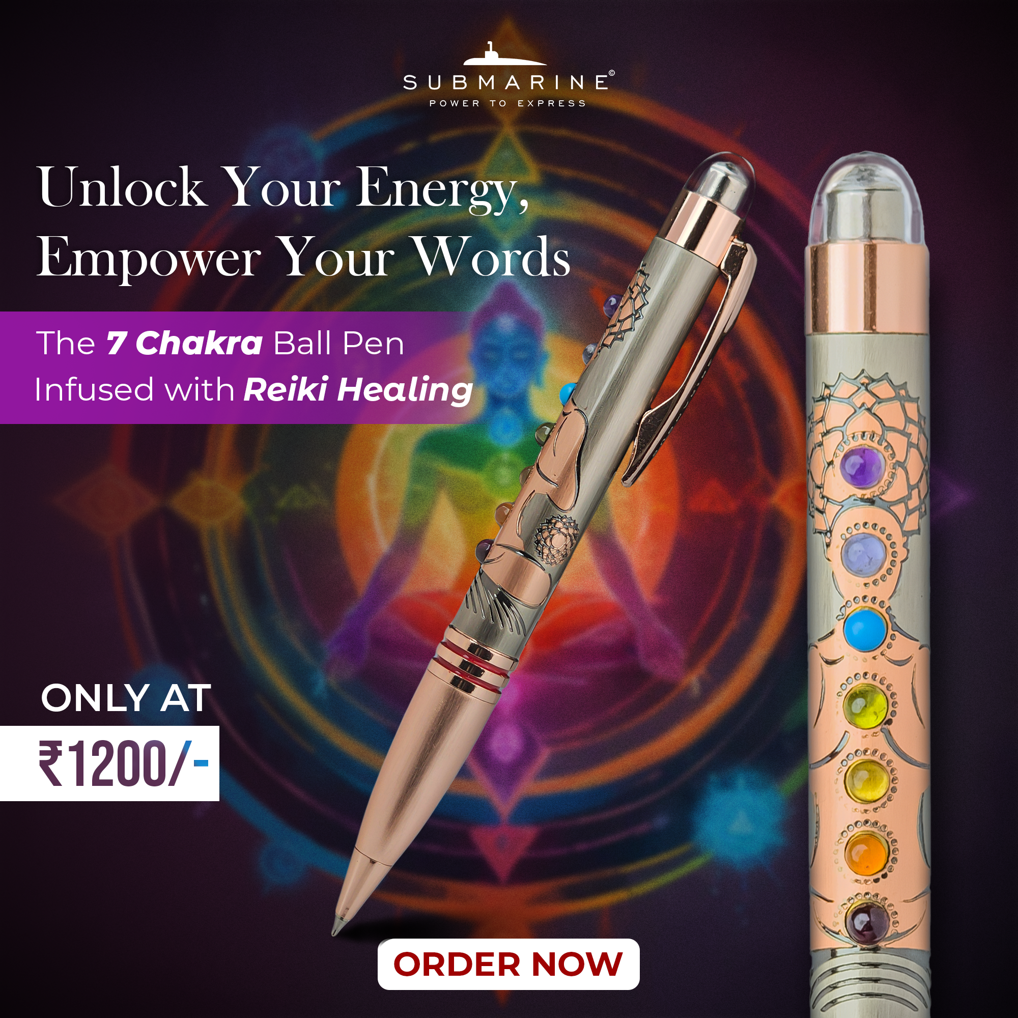 1615 7 Chakra Ball Pen