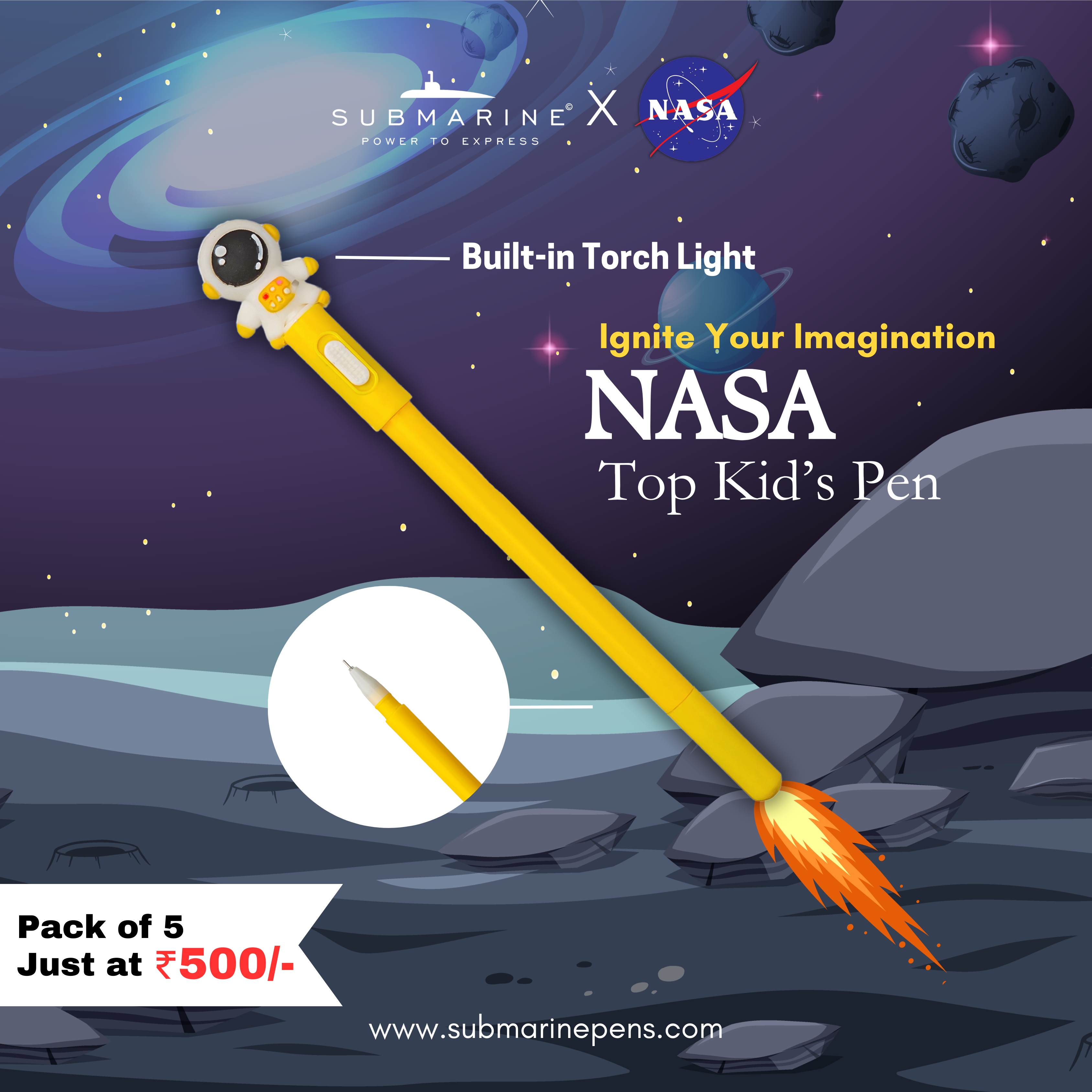 1612 Nasa Top Kids Pen Pack of 5