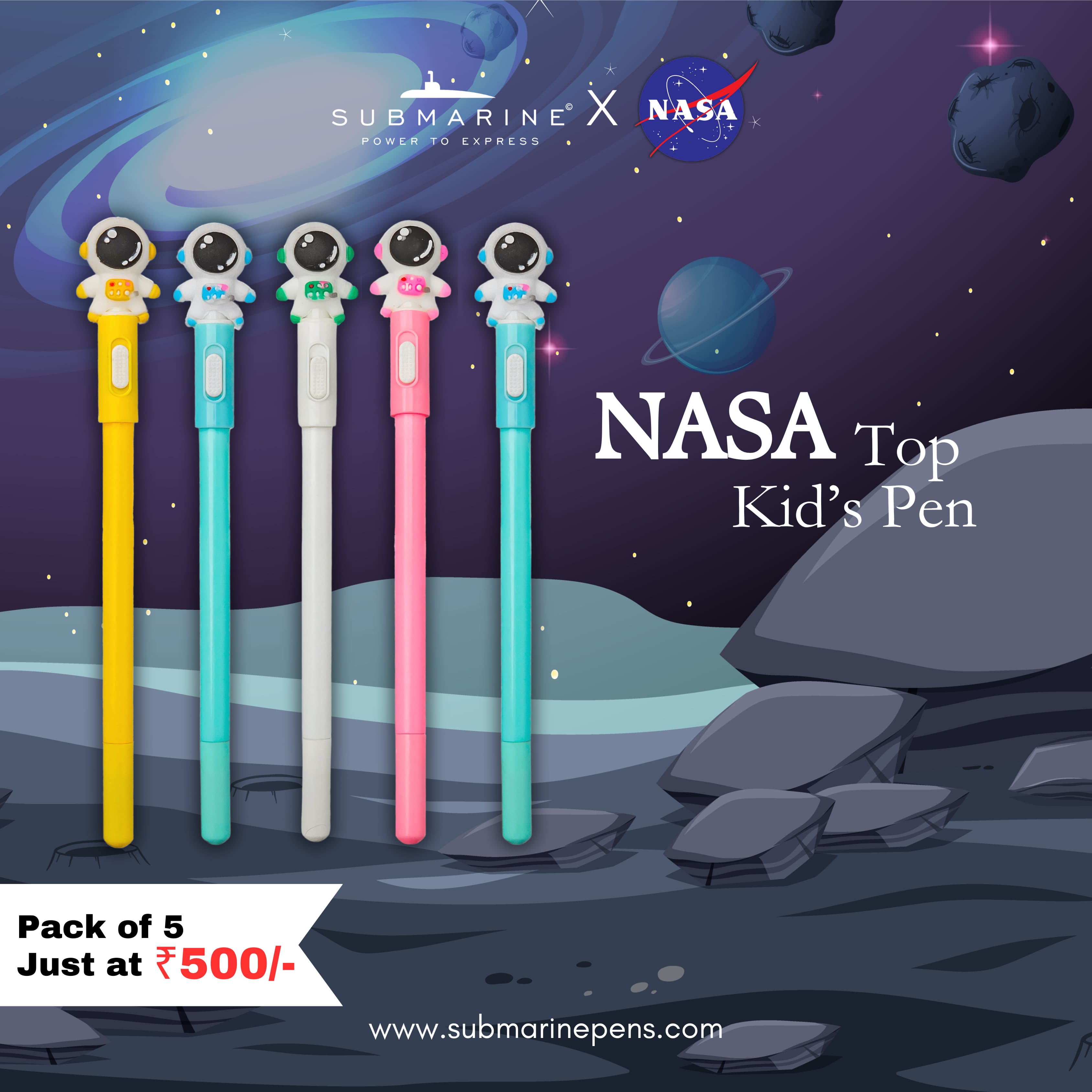 Nasa Top Kids Pen Pack of 5