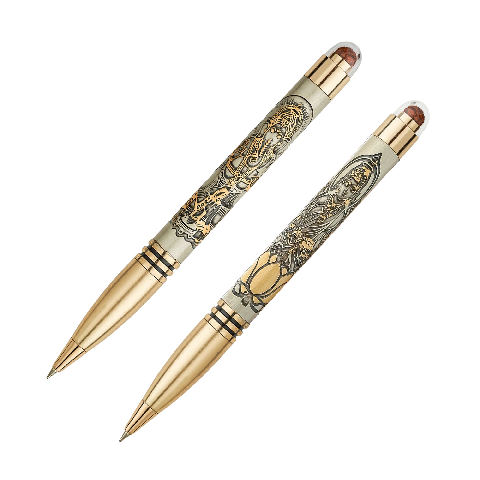 Laxmi & Ganesha Rudraksha Ball Pen Combo