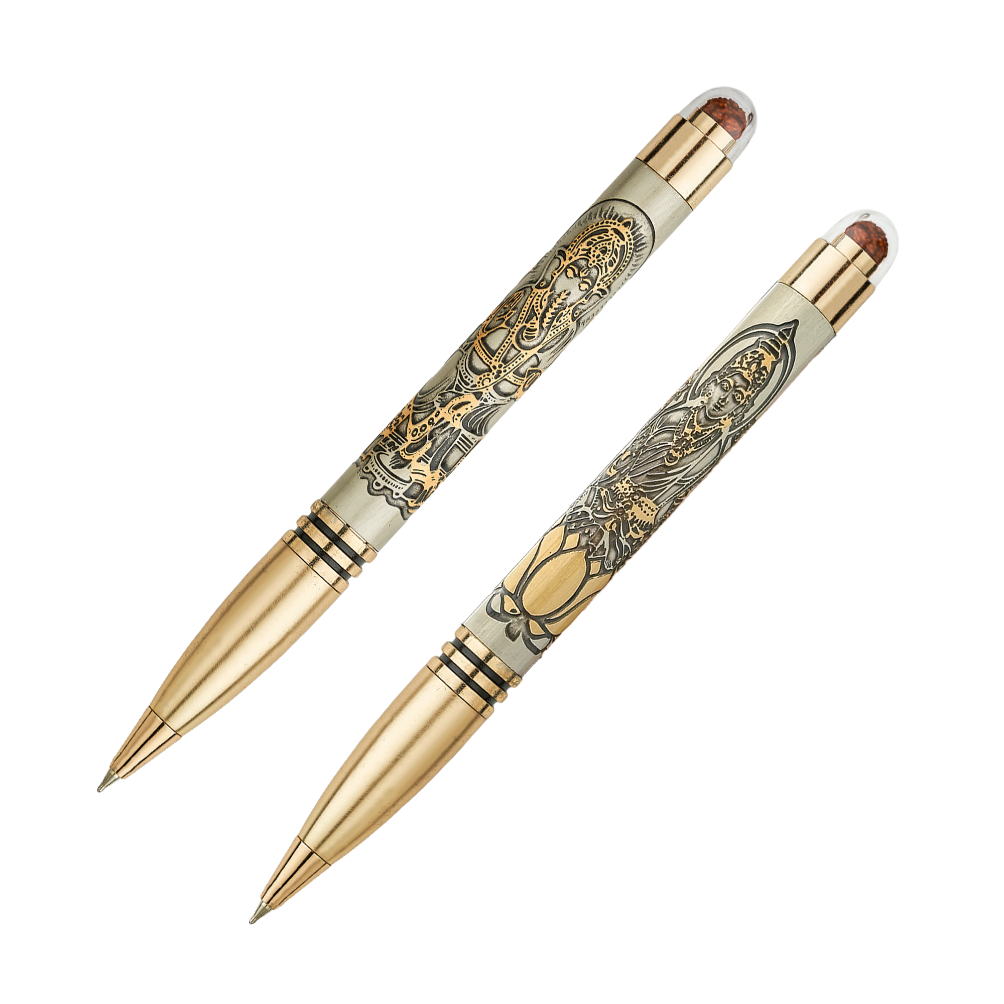 1617 Laxmi & Ganesha Rudraksha Ball Pen Combo