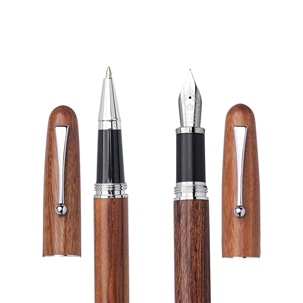 1608 Wooden Fountain & Roller Pen Combo